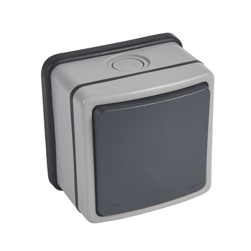 Plexo 66 - Comutador de escada - 20 A - Saliente - IP66  IK08 - Cinzento
