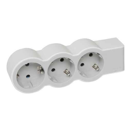 Bloco multitomadas sem cabo - 3 x 2PT - BrancoCinzento claro