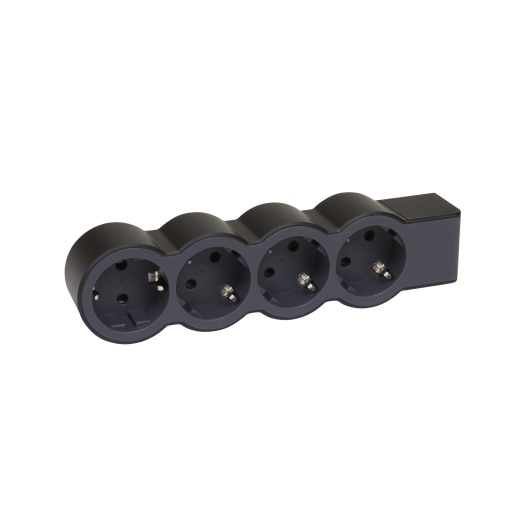 Bloco multitomadas sem cabo - 4 x 2PT - PretoCinzento escuro