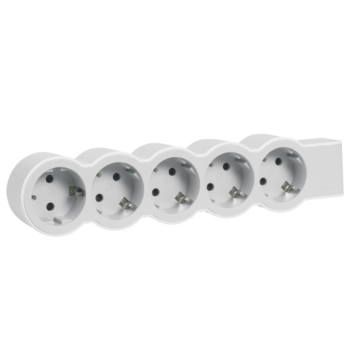 Bloco multitomadas sem cabo - 5 x 2PT - BrancoCinzento claro