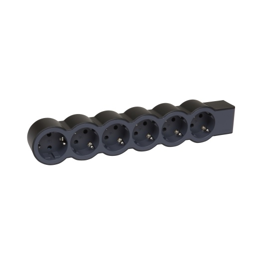 Bloco multitomadas sem cabo - 6 x 2PT - PretoCinzento escuro