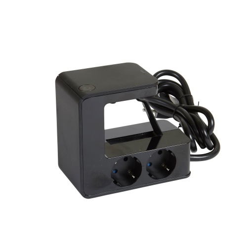 Bloco multitomadas de encaixe U-Power 4 x 2PT e com USB - cabo 1,5m - Preto