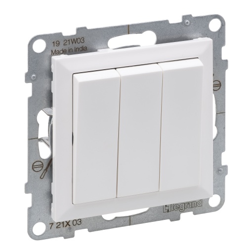 Suno - Interruptor triplo 20 AX - 250 V, ligadores de parafusos, Branco