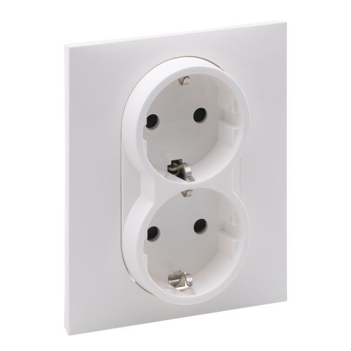 Suno - Tomada dupla 2PT Schuko, 16 A -230 V, ligadores automáticos, Branco