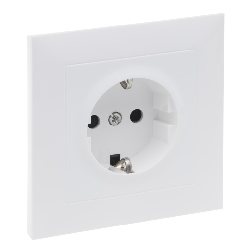 Suno - Tomada 2PT Schuko, Monobloco, 16A-230V, ligadores parafusos, Branco