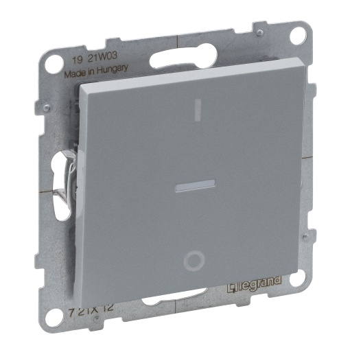 Suno - Interruptor bipolar com sinalização, 10 AX-250 V, Alumínio