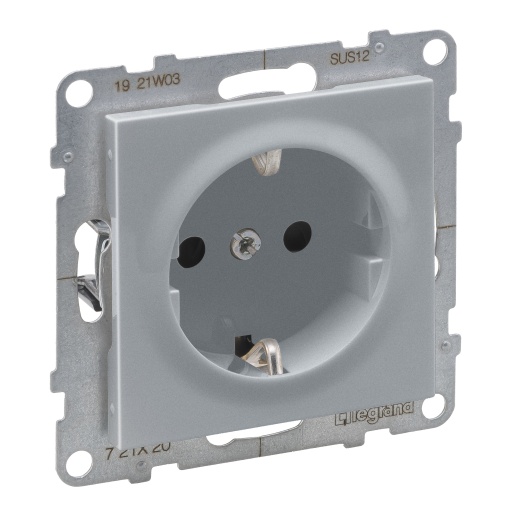 Suno - Tomada 2PT Schuko, 16 A -230 V, ligadores automáticos, Alumínio