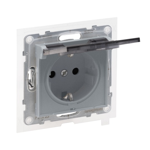 Suno - Tomada 2PT Schuko, c tampa, IP 44, ligadores automáticos, Alumínio