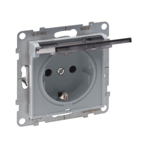 Suno - Tomada 2PT Schuko, ctampa, 16A-230V, ligad. automáticos, Alumínio