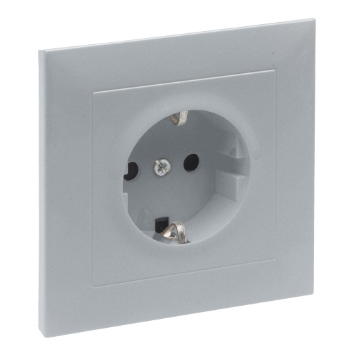 Suno - Tomada 2PT Schuko, Monobloco, 16A-230V, ligad. parafusos, Alumínio