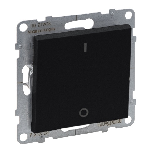 Suno - Interruptor bipolar 10 AX - 250V, ligadores de parafusos, Preto mate