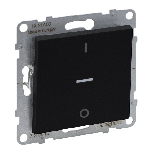 Suno - Interruptor bipolar com sinalização, 10 AX-250 V, Preto mate