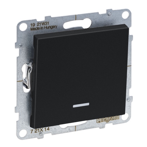 Suno - Interruptor com sinalização, 16 AX - 250 V, Preto mate