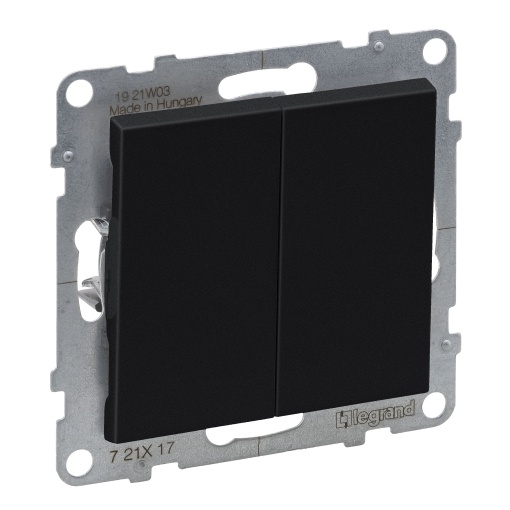 Suno - Botão duplo, 6 A - 250 V, Preto mate