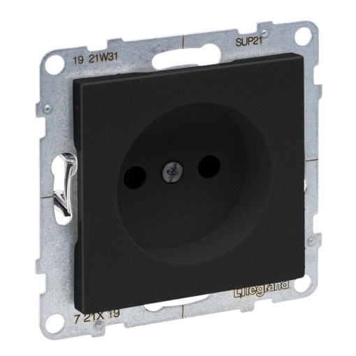 Suno - Tomada 2P, 16 A - 230 V, ligadores parafusos, Preto mate