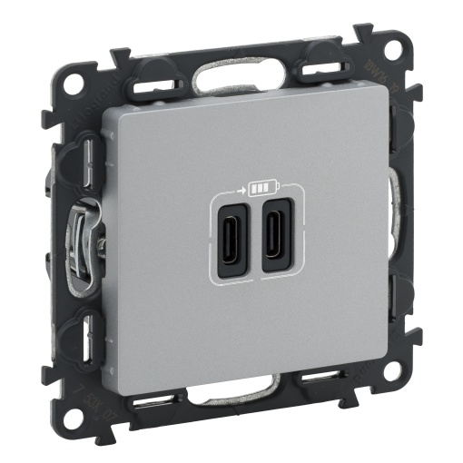 Valena Life - Carregador duplo 2 x USB - Tipo C - 3000 mA - Alumínio