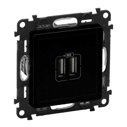 Valena Life - Carregador duplo 2 x USB - Tipo A - 2400 mA - Preto mate