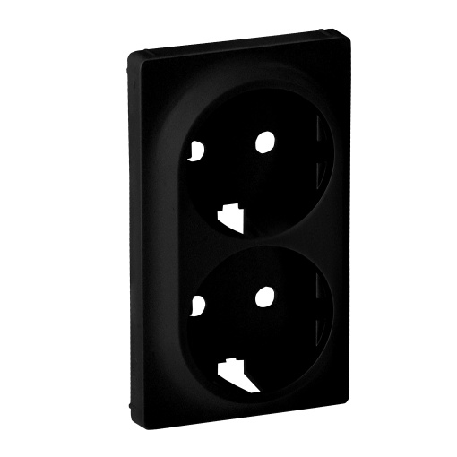 Valena Life - Centro para tomada dupla, 2 x 2PT Schuko - Preto mate