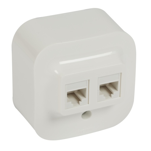 Forix saliente IP 21 - Tomada RJ 45 Cat. 5e - UTP - com 2 saídas - Branco