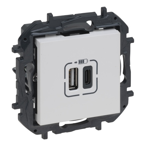 Niloé Step - Carregador USB A  C - Branco