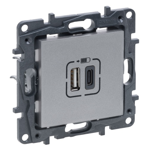 Niloé Step - Carregador USB A  C - Alumínio