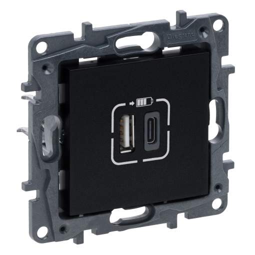 Niloé Step - Carregador USB A  C - Preto