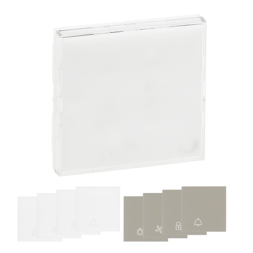 Niloé Step - Tecla com porta-etiqueta e símbolos - Branco mate  Areia