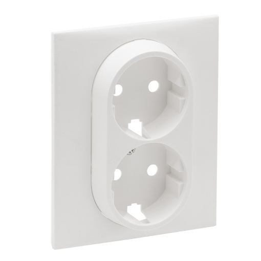 Niloé Step - Frontal para tomada dupla 2PT tipo Schuko - Branco mate