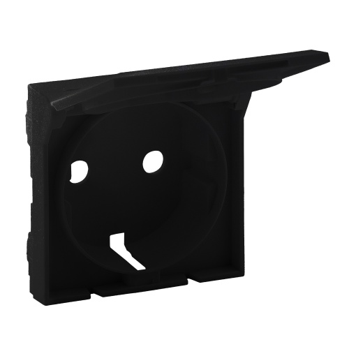 Niloé Step - Centro para tomadas 2PT tipo Schuko com tampa - Preto mate