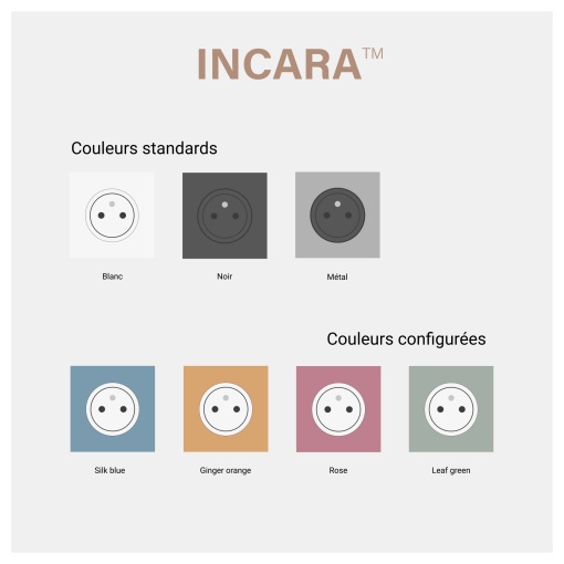 Incara Disq'In - Placa de acabamento para 2 elementos - Branco