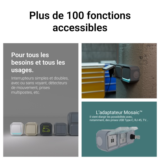 Plexo IP 55 componível - Tomada 2PT tipo "sch", ligadores automáticos, Branco