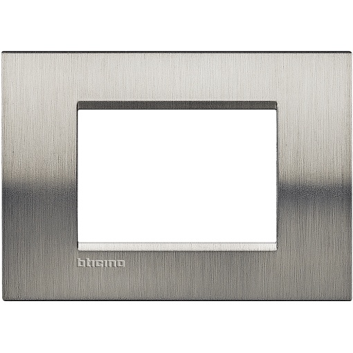 Livinglight - Quadro para 3 módulos - Aço escovado