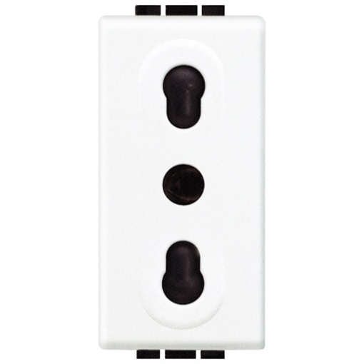 Livinglight - Tomada 2PT standard italiano - Branco, 1 módulo