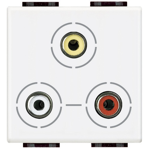 Livinglight - Tomada áudiovídeo - RCA x 3 - Branco - 2 módulos