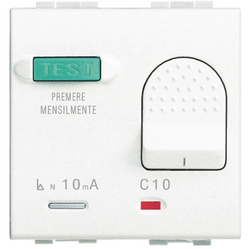 Livinglight - Interruptor automático diferencial 10A - Branco, 2 módulos