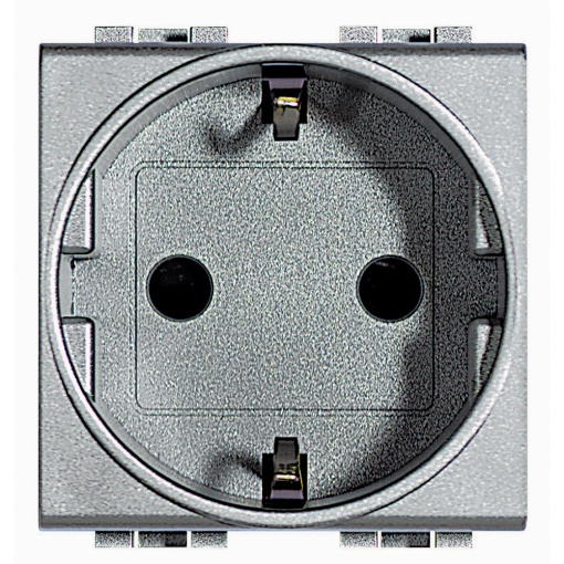 Livinglight - Tomada 2PT Schuko, Ligadores parafusos - Tech, 2 módulos