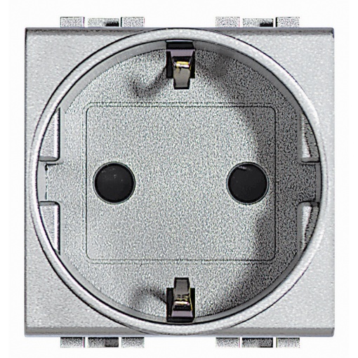 Livinglight - Tomada 2PT Schuko, Ligadores automáticos - Tech, 2 módulos