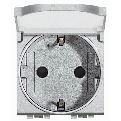 Livinglight - Tomada 2PT Schuko com tampa - Tech, 2 módulos