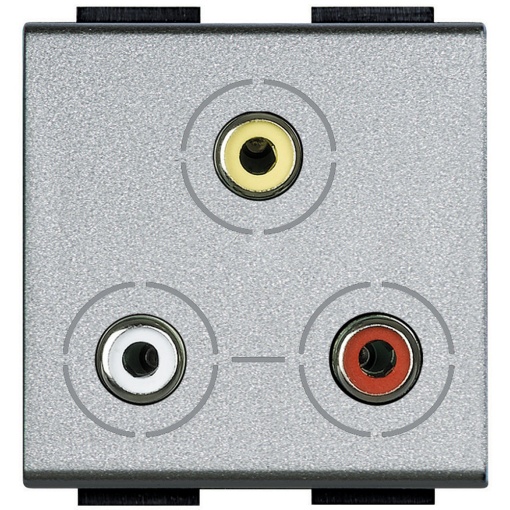 Livinglight - Tomada áudiovídeo - RCA x 3 - Tech - 2 módulos