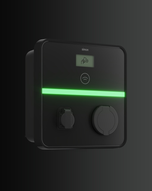 Simon XENON Punto de Recarga de Pared con Toma T2  Toma Schuko 7,4 kW Monofásico  Automático y Diferencial