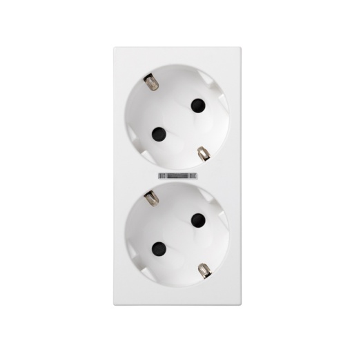 Base de enchufe schuko doble 16 A 250V con dispositivo de seguridad, led y embornamiento 1Click blanco Simon 500 Cima