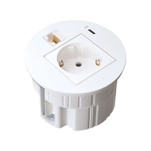 Conector de datos RJ45 categoría 6 UTP Keystone hembra-hembra blanco Simon Cableado Estructurado