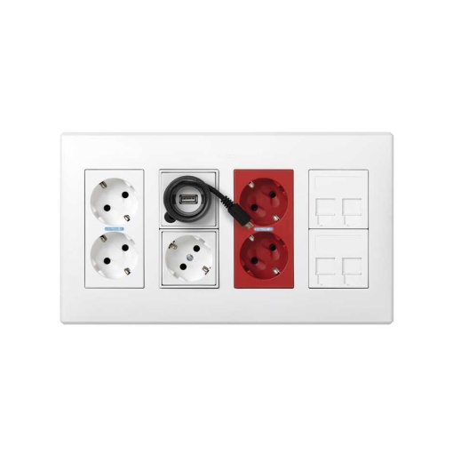 Placa adaptadora para mecanismos Simon K45 de 1 elemento blanco Simon 500 Cima