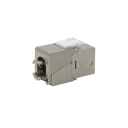 Conector RJ45 fêmea Easy Grip extra reduzido FTP Cat 6A para cabos de dados, compatível com tomada keystone