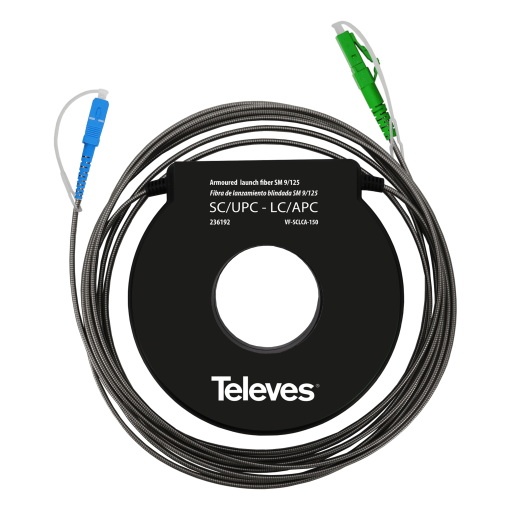 Bobine de lançamento para medição OTDR, blindada monomodo SM SCUPC-LCAPC, 150m