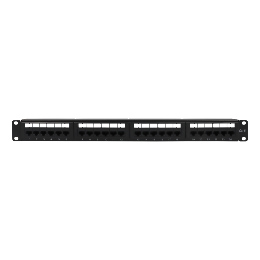 Painel Patch para Rack 19'' 1U, com 24 conectores ''RJ45'' Cat 6 UTP Fêmea