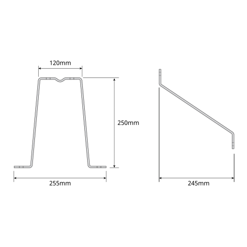 W-shaped bracket, 250 mm Zinc  RCP