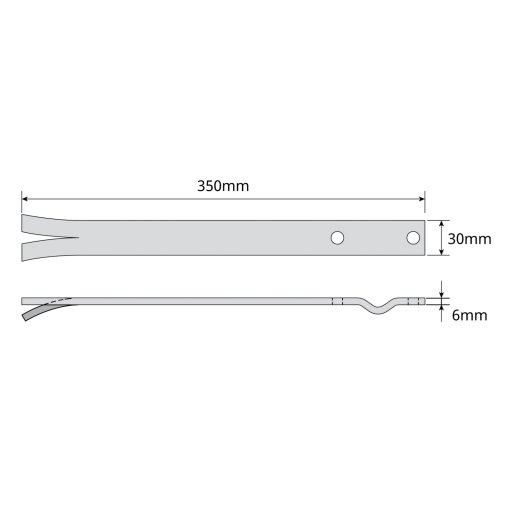 Straight bracket with I-shaped profile, 350 mm Zinc  RCP
