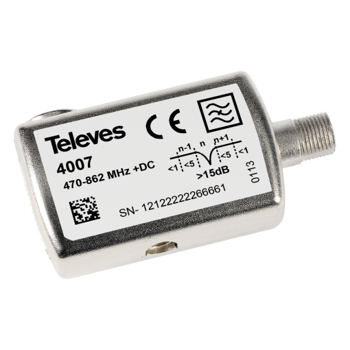 UHF notch filter, 1 channel Plug-in format, F connection