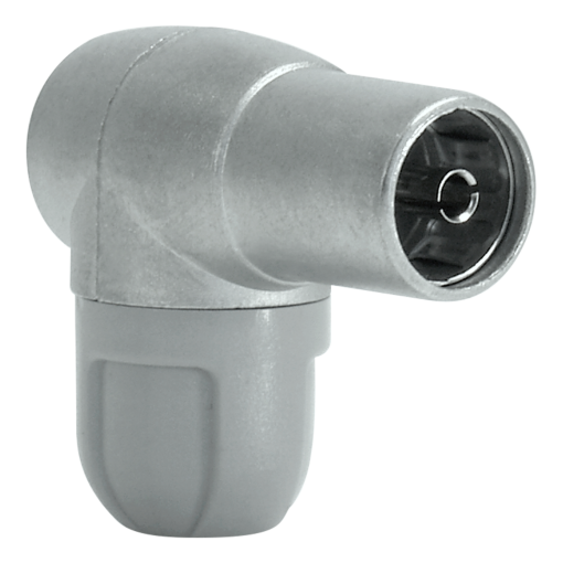 Elbowed mounting IEC connector with shielded Ø5...6.9 mm